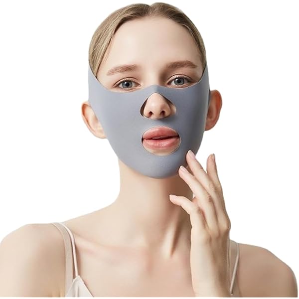 QOMJUFA V-Line Gesichtsstraffungsband – Elastisches Kinnband Für Frauen, Lila, Regulierbar