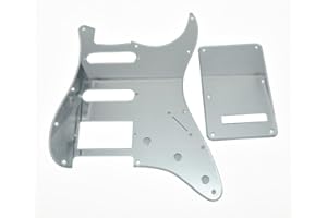 KAISH Strat HSS pickguard i ST płyta tylna Tremolo osłona srebrne lustro