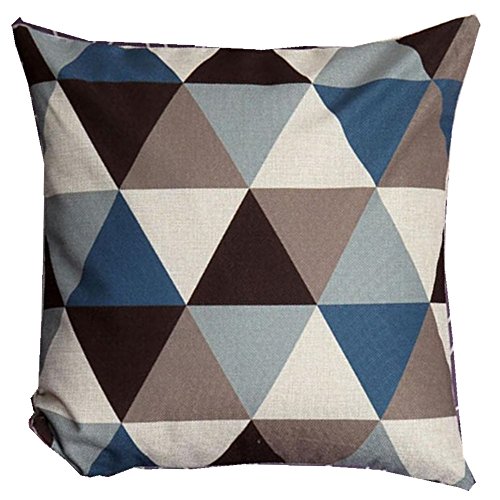 WOCACHI Leinen Quadrat 45cm x 45cm Neue geometrische Kissen dekorative Wohnkultur Kissen Kissenbezug Zierkissenbezüge Mehrfarbig (Blau)