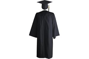 Pratvider Soltero, Toga graduación Negra 2023 Masters, graduación Mate Unisex para Escuela Secundaria con borlas y Sello año