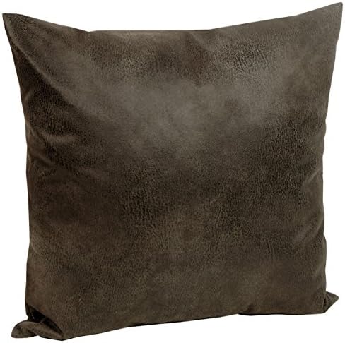 Tabago Cushion Cover Faux Leather Look approx 50 x 50 cm, Realistic and Smooth, Microfibre, 600 braun, 50 x 50 cm