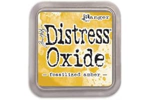 Ranger Fossilized Amber Distress Oxide Ink Pad, Synthetic Material, Yellow, 7.6 x 7.6 x 1.9 cm