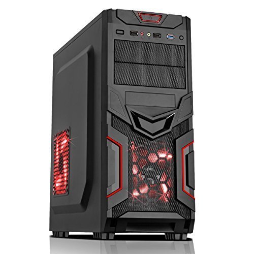 Discountedpcs Rote Teufel 4,2 ghz Schnelle Quad-Core, Gaming-PC, Desktop Computer 3,9 ghz 4,2 ghz Turbo AMD A8 6600K, Radeon HD 8570D Grafikkarte Chip, 1000gb HDD Festplatte, 8GB 1600 MHZ, WIFI nicht Betriebssoftware