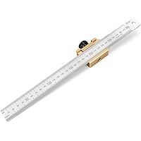 Streichmaß 30cm, Welltop Streichmas mit extra stabilem Aluminiumlegierung Lineal Stabil für Handwerker und Heimwerker