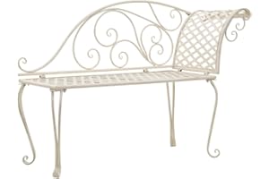 vidaXL Gartenbank Metallbank Sitzbank Parkbank Liege Bank Gartenmöbel Garten