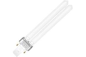 Liuyife 9W 2-PIN UV Disinfection Lamp, G23 UVC Compact Bulb, Tubular UV Disinfection Filter, Suitable for Cleaning and Clarification of Park Ponds, Aquariums, Garden Fish Ponds,1Pack