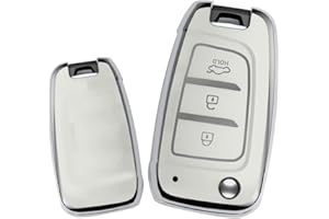 KUNIO Key Fob Cover fit for Hyundai Kona i30 Tucson NX4 2019 2020 2021 2022 2018 2017 2016 key fob cover Key Cover TPU Car Key Protection Flip Key Cover Case 3 Buttons B White