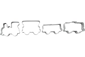 BekkiB 672 – Set di 4 formine per biscotti locomotive, ferrovia e merci – Set di formine treni