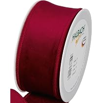 Rouleau Ruban Velours Fin 1 Cm X 50 M - Rouge Classique - Pour Décoration, Cadeaux, Noël, Mariage