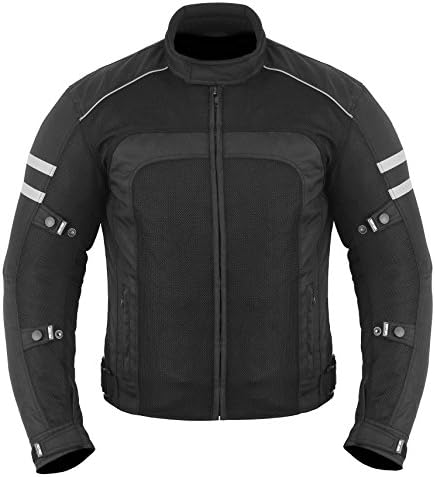 Motorbike Summer Jacket Motorcycle Jackets High Quality Mesh Fabric For Hot Weather Gears With CE Approved Armours (Black, L)