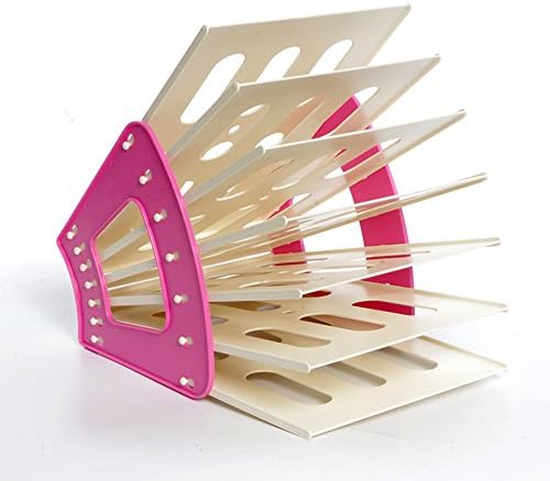 Magazine racks Magazine Shelves PS Material Creative Sector Office Desk Data Books And Newspapers Document Finishing Frame (Color : Pink)