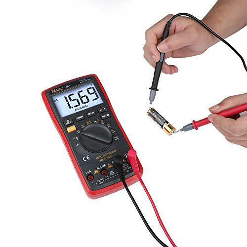RAGU 17B Digital Multimeter mit Ohm Volt Amp Diodendurchlauftest, LCD Display mit Hintergrundbeleuchtung, automatische Messbereichserkennung (Auto-Ranging) elektronisches Messgerät Tester - 4