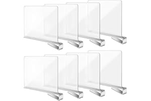 Okydoky Divisor de estantes acrílico transparente, organizador KüChe Organizador, divisor multifuncional ajustable para armario, oficina, baño, dormitorio, 8 unidades (Reino Unido, 8 unidades)