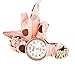 Produktbild Damen Uhr, OverDose Frauen Art und Weise nette Quarz-Armband-Stoff Analog-Verpackungs-Kristall-Armbanduhr (Rosa)