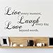 Produktbild Live Laugh Love Quote Wandtattoo / Aufkleber - Schwarz - W101 x H57