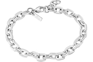 LOTUS STYLE Pulsera Hombre Acero Inoxidable 316L Brazalete de Diseño Sofisticado, Confortable y Resistente al Agua - Pulseras Hombre - Plateada 210.00 mm LS2224-2/1 - Ideal para Regalo