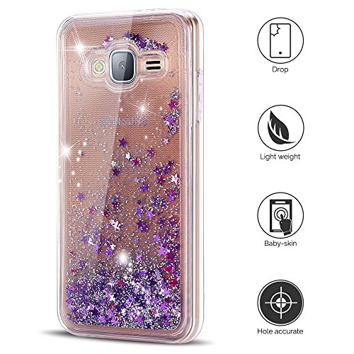 Funda Galaxy j3 Anfire Carcasa Glitter Silicona L quido Arenas Movedizas para Samsung Galaxy j3 j3 2016 Bling Brillo Estrellas TPU Case Transparente Flotante Moviendo Lentejuela Cubierta Caja Sparkle Claro Cristal Protectora Caso Anti-rasgu os Choque Absorci n Bumper Cover Moda Tapa - Plata p rpura Funda Galaxy j3 Anfire Carcasa Glitter Silicona L quido Arenas Movedizas para Samsung Galaxy j3 j3 2016 Bling Brillo Estrellas TPU Case Transparente Flotante Moviendo Lentejuela Cubierta Caja Sparkle Claro Cristal Protectora Caso Anti-rasgu os Choque Absorci n Bumper Cover Moda Tapa - Plata p rpura