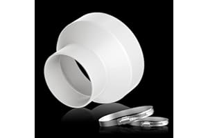 SUNHATY Reduzierverbinder Reduzierstück Leitungssystem Reduzierstück Adapter für Rohrventilator für Lüftung Rundrohr Ventilation Dunstabzugshaube Lüftungskanal Leitungssystem(100mm auf 75mm)