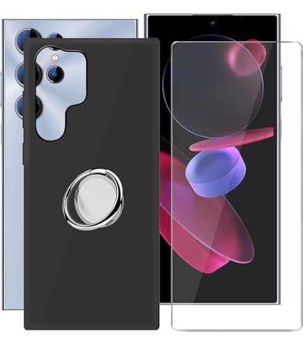LYZXMY Cover per Oukitel C51 (6.8) + Pellicola Protettiva in Vetro Temperato - Nero Morbido Silicone Custodia Protettivo TPU Gel Case - Monster