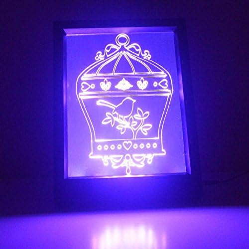 Bird Cage with Fleur de lis Colour Changing RC LED Mirror Light Frame