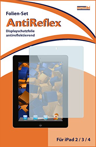mumbi Displayschutzfolie iPad 4 / iPad 3 / iPad 2 „AntiReflex“ – Displayschutz iPad 2 iPad 3 iPad 4 (WI-FI + 3G + 4G) Schutzfolie antireflektierend! - 2