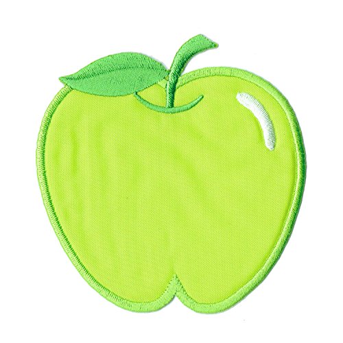 Aufnäher Bügelbild Aufbügler Iron on Patches Applikation grüner Apfel Kinder Baby Süss