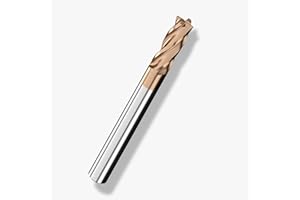 Cleqee 1 fresa in metallo duro, fresa quadrata da 5 mm, rivestimento AlTiN, 4 lame CNC, lunghezza lama 13 mm x lunghezza totale 50 mm x diametro gambo 5 mm per metallo e legno