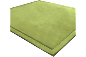 LEHOUR Tappeto di Velluto Corallo Ispessimento per Bambini Coperta strisciante Tappeto Morbido per Bambini Tatami Tappetino Antiscivolo per Bambini (Verde chiaro, 150 * 200CM)