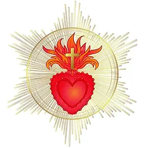 5 Ace Sacred Heart Jesus Sticker Poster|Christian Religion|Jesus Christ Poster|Size:12x18 inch,Multicolor