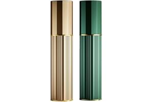 Aurdox Perfume Atomiser, Refillable & Portable Perfume Bottle for Travel, 5ml Small Spray Bottles with Bottom Pump, Dispensers for Women and Men, Leaking Proof and Luxurious Design(Gold & Green)