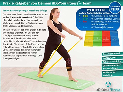 4er-Set Fitnessbänder »Lavana« / Sportband, Trainingsband in den Farben und Stärken gelb 0,35 leicht / grün 0,45 mittel / rot 0,55 kräftig / blau 0,75 stark - 2