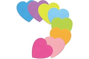 jatimdotin 240 Foglietti Adesivi, Cuore Blocchetti Memo Adesivi Colorati, 8 Colori Foglietti Adesivi per Contrassegnare ed Evidenziare Pagine, 70 x 70 mm