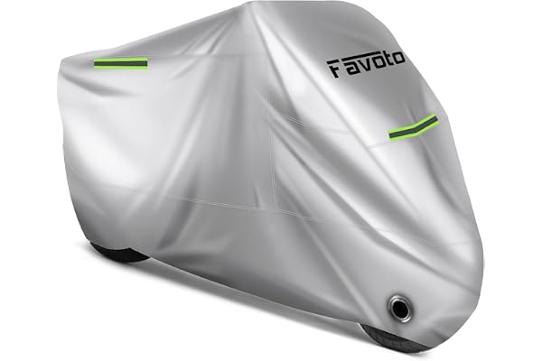 Favoto Telo per Moto Oxford 210D con Cuciture Termosaldate, 265x105x125 cm