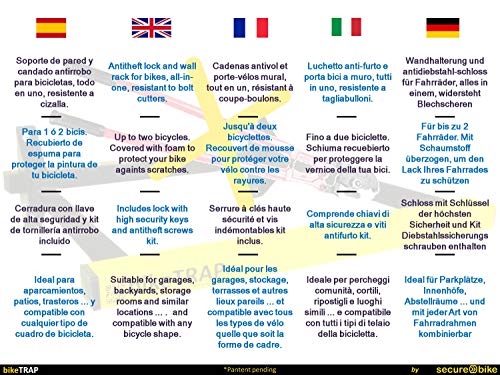 Candado y soporte antirrobo de pared para bicicletas bikeTRAP de alta seguridad. Guarda con tranquilidad tu bici ! - bikeTRAP