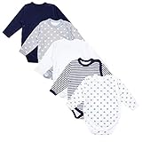 steiff body langarm 3er set Bequemer, langärmeliger Wickelbody für Babys - mit Allover Prints und Uni-Farben im vorteilhaften 5er Pack