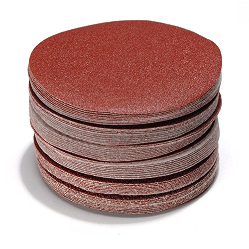 100 Stück 125 mm OHNE LOCH Exzenter Schleifscheiben P40 Körnung , red Film , Haft Klett Schleifpapier