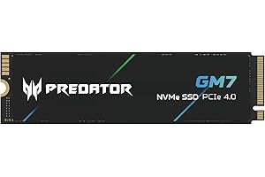 Predator GM7 M.2 NVMe SSD PCIe 4.0 – Läshastighet upp till 7 400 MB/s – Intern SSD för professionellt bruk