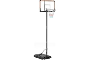 SPORTNOW Canasta de Baloncesto de Exterior con Altura Ajustable 182-213 cm Aro con Soporte Canasta de Baloncesto con Ruedas Base Rellenable para Interior y Exterior Negro