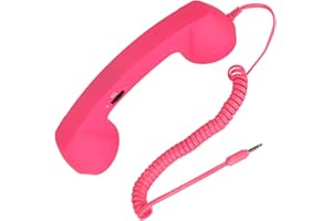 Sxhlseller Retro-3,5-mm-Telefonhörer, Strahlungssicherer Handy-Empfänger, Mikrofon-Mikrofon-Lautsprecher, Vintage-Telefonhörer für Mobiltelefone, Smartphones, mit USB C (Pinks)