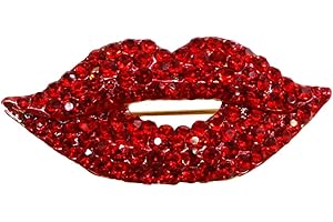 Holibanna Labbra Rosse Spilla di Strass Intarsiato Spilla del Vestito di Cristallo Corpetto Accessorio di Moda Abbigliamento novità Bling da Sposa Spilla Pin per Il Sacchetto Sciarpa
