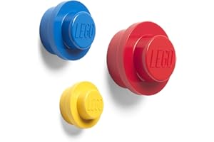 Room Copenhagen Lego-Set Appendiabiti da Parete, Yellow, Blue, Red, Small, Medium And Large, 3 unità