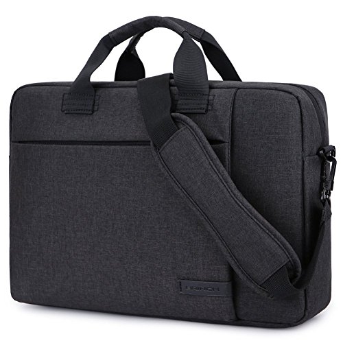 Laptop Tasche 15,6 Zoll, BRINCH stilvoll Nylon Laptop Messenger Bag Umhängetasche Schultertasche Aktentasche für 15-15,6 Zoll Laptop / Notebook / MacBook / Ultrabook / Chromebook Computers,Schwarz