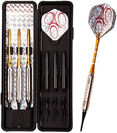 Spove Darts Set 18 Grams Soft Tip For Electronic Dartboard (Gold)
