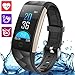 Produktbild Fitness Armband Wasserdicht IP67 Fitness Tracker mit Herzfrequenz Monitor Schrittzähler und Kamerasteuerung und SMS / SNS push GPS Activity Tracker Smart Watch für Android & iOS Handy damen kinder Männer