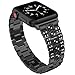 Produktbild Bands für Apple Watch 38mm 40mm,Schwarz Damen Edelstahl Sport Uhr Armband für iWatch Series 4 40mm,Metall Bling Armbänder für Series 3 2 1 38mm Edition Nike+