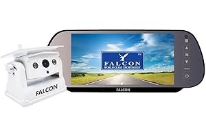 FALCON WORLD CLASS TECHNOLOGY Falcon HD Magnetic Wireless Camera System + 7″ Mirror Monitor with DVR Recording Function – No Drilling Required