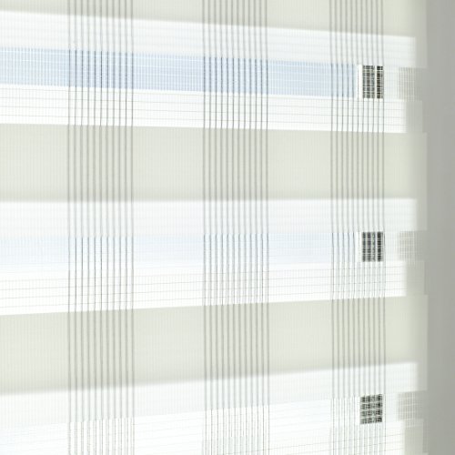 Gardinia 33912 Easyfix Doppelrollo Karo 75 x 150 cm, weiß - 5