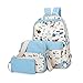 Produktbild Evay 3 Teile Set Damen Canvas Rucksack Beiläufige Serie Tiere Mädchen Schulrucksack + Schultertasche Messenger Bag + Mäppchen Purse für Kleines Mädchen Jungen Kinder Teens Daypacks Blau