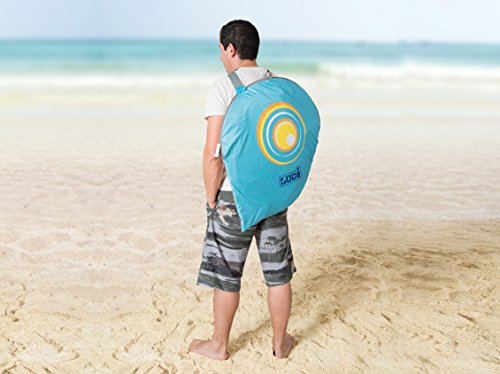 LUDI - Tente de plage avec Protection UV 50. Dès 10 mois. Structure pop-up légère, se plie et se range facilement dans un sac. Dimension : 105 x 90 x 100 cm. Fournie avec 4 fixations au sol. - 2304 – Image 6