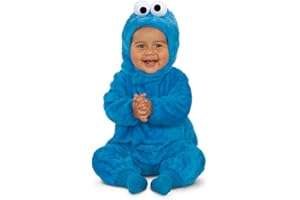 My Other Me - Pijama Disfraz Monstruo de las Galletas Bebé Unisex, talla 0-6 meses. Incluye un mono azul de agradable tela, gorra con rostro del personaje y velcro. Para Carnaval, cumpleaños, dormir